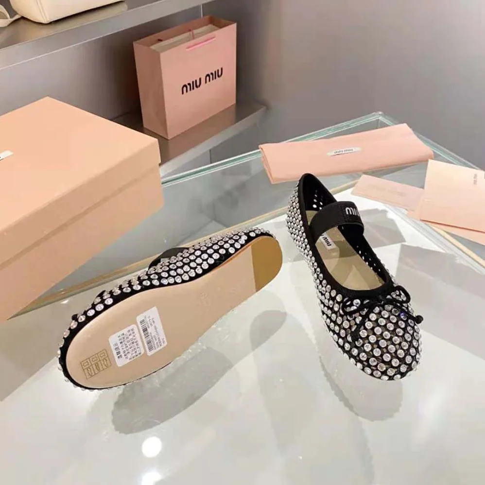 Miu Miu Satin Ballerinas for Women in Black Miu Miu Satin Ballerinas for Women in Black