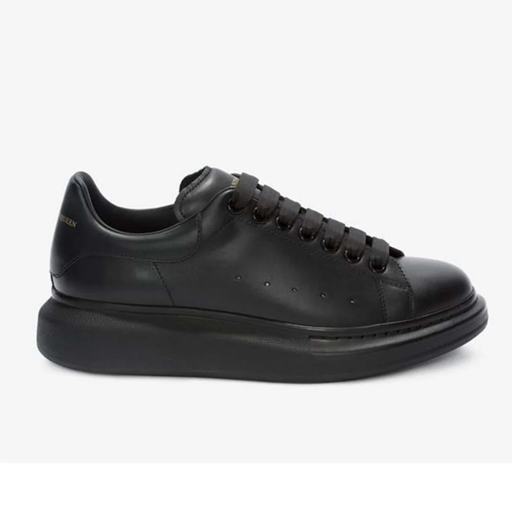 Alexander Mcqueen Shoes Oversized Sneaker Black Smooth Calf Leather Sneaker for Men
