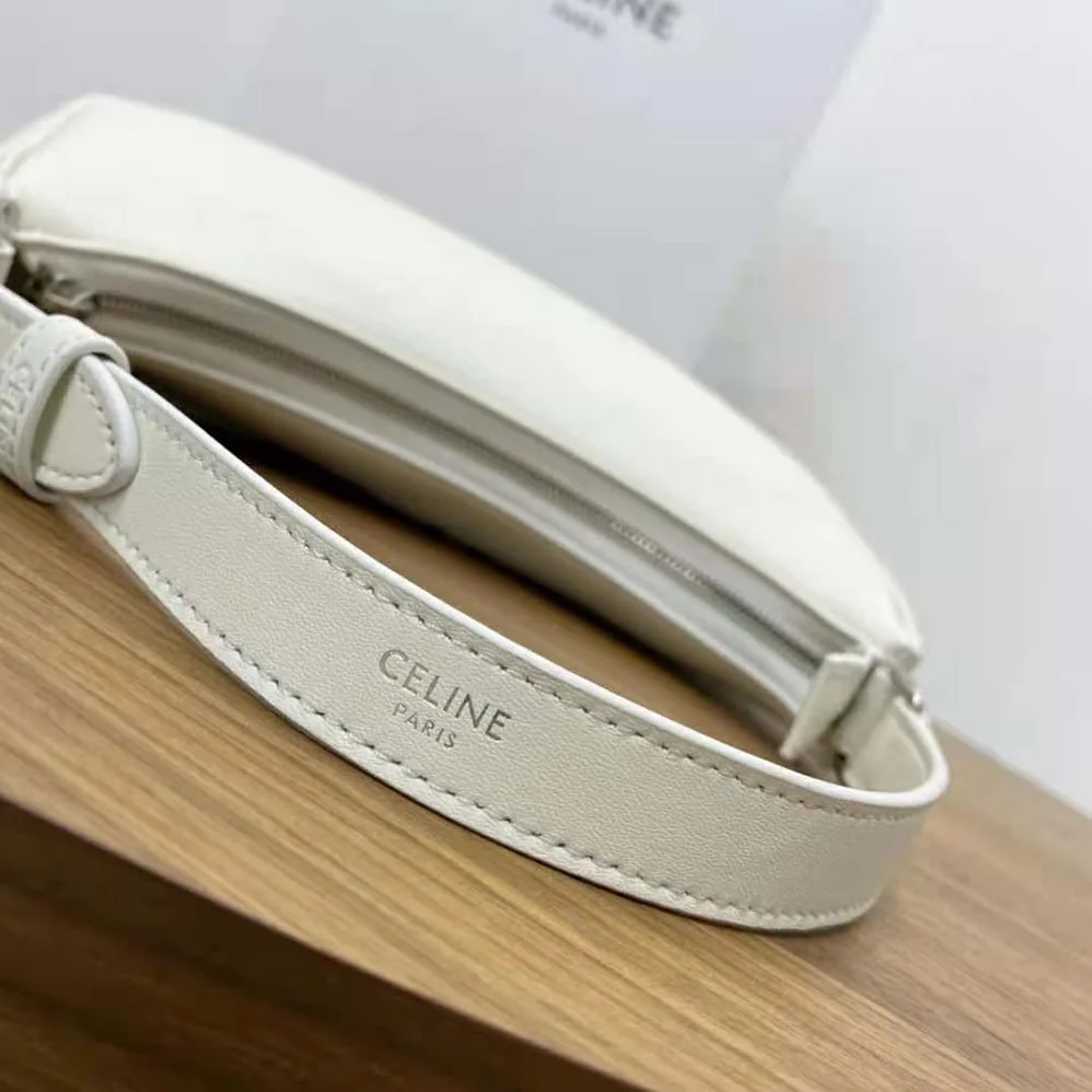 Celine Ava Bag in Smooth Calfskin with Celine Print for Women in White Celine Ava Bag in Smooth Calfskin with Celine Print for Women in White