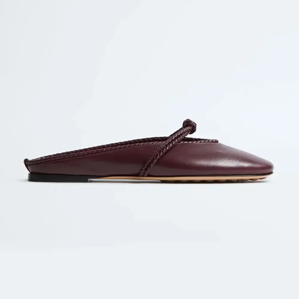 Bottega Veneta Rosa Mary-Jane Ballerina for Women in Deep Mahogany Bottega Veneta Rosa Mary-Jane Ballerina for Women in Deep Mahogany