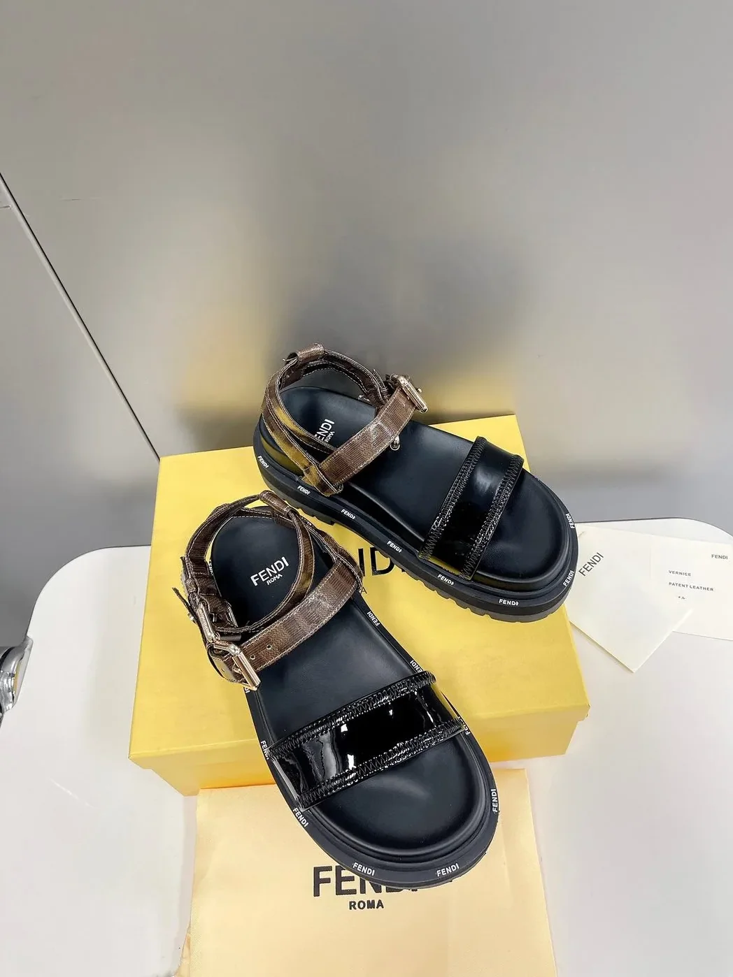 Fendi Black Jacquard Sandals Fendi Black Jacquard Sandals