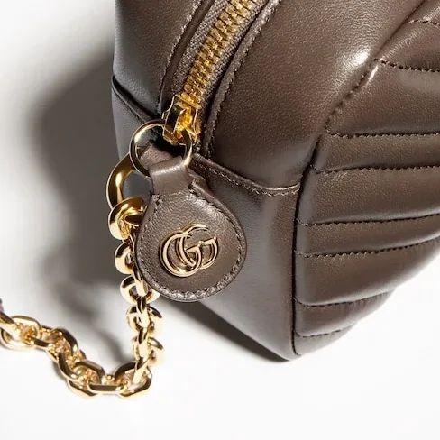 Gucci Marmont Camera Small Shoulder Bag in Dark Taupe Gold Hardware Gucci Marmont Camera Small Shoulder Bag in Dark Taupe Gold Hardware