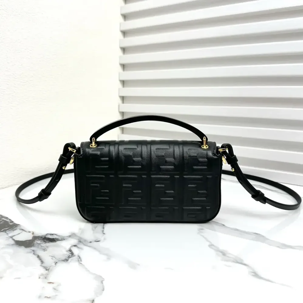 Fendi Baguette Phone Pouch Black Nappa Leather Pouch for Women Fendi Baguette Phone Pouch Black Nappa Leather Pouch for Women