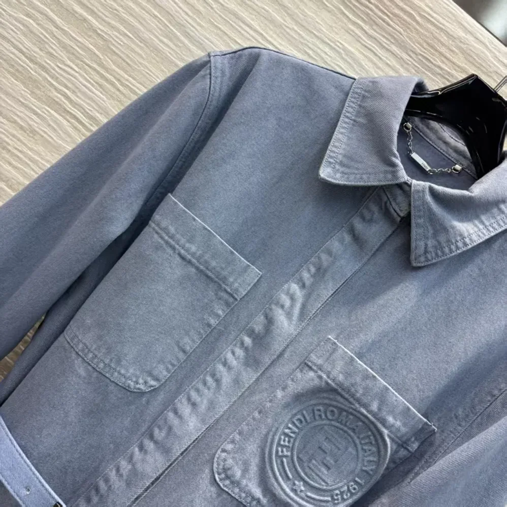 Fendi Blue Denim Go for Women in To Jacket Fendi Blue Denim Go for Women in To Jacket