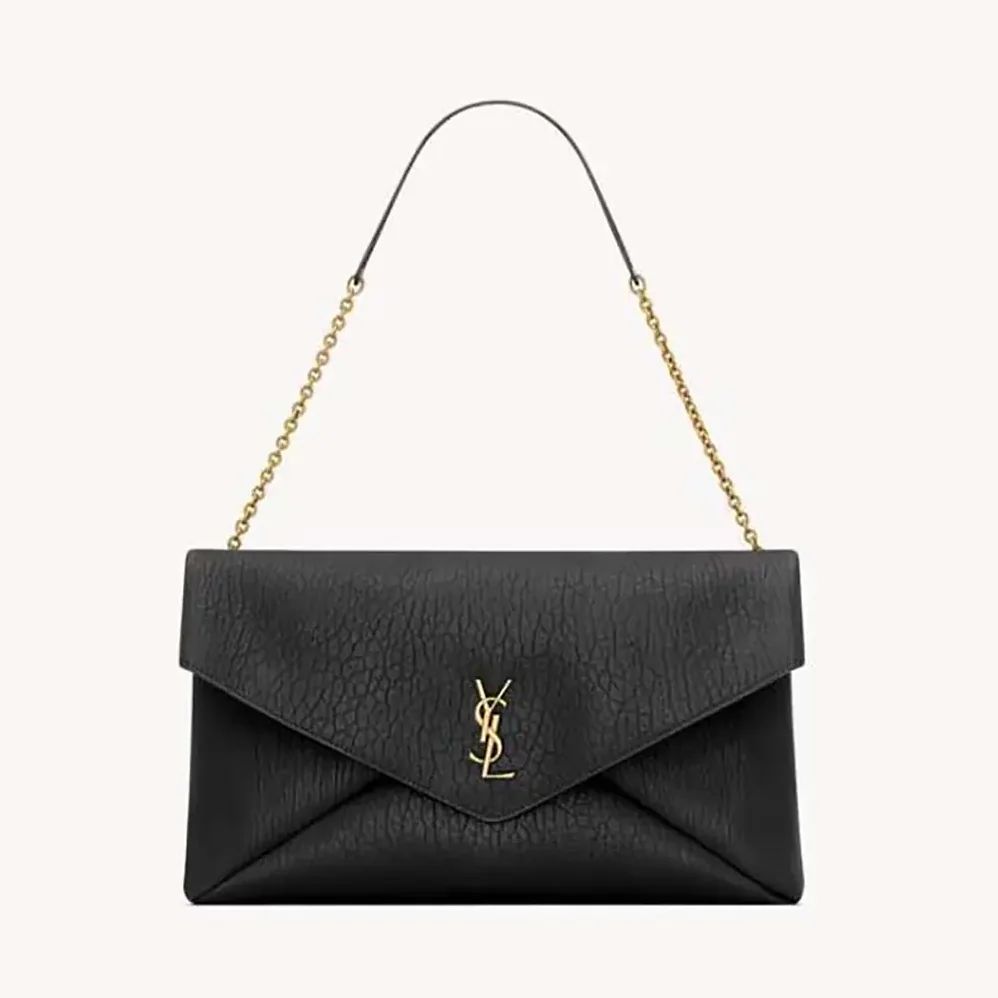 Saint Laurent YSL Cassandre XXL Envelope Pouch On Chain In Lambskin 35cm for Women
