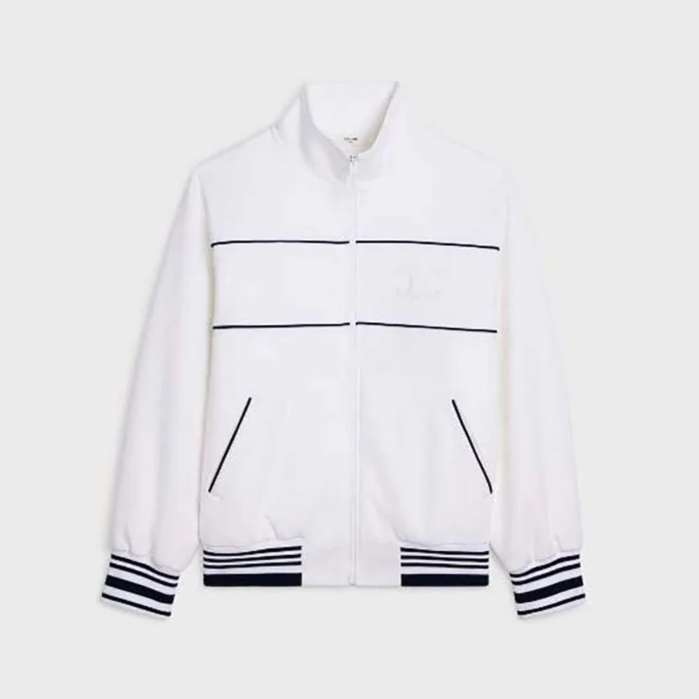 Celine Tracksuit Jacket in Double Face Jersey for Women in White