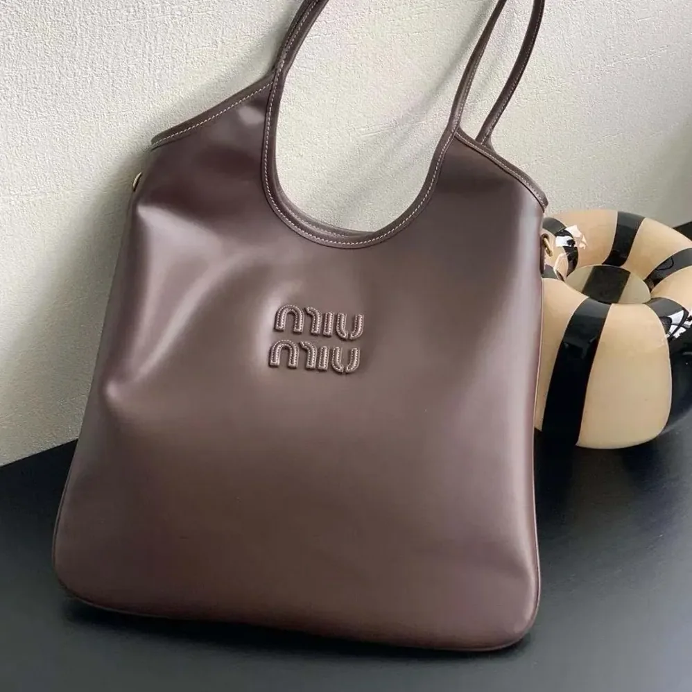 Miu Miu IVY Leather Bag-Chocolate 5BG231_2CRW_F0NBL_V_MLN for Women