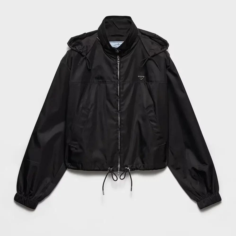 Prada Re-Nylon Blouson Jacket for Women in Black Prada Re-Nylon Blouson Jacket for Women in Black