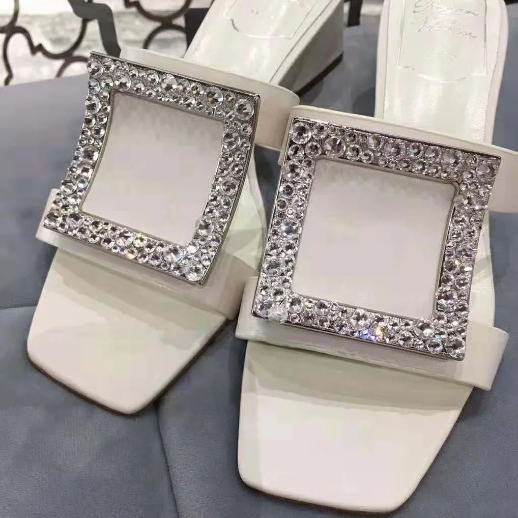 Roger Vivier Bikiviv' Strass Mules for Women in White Roger Vivier Bikiviv' Strass Mules for Women in White