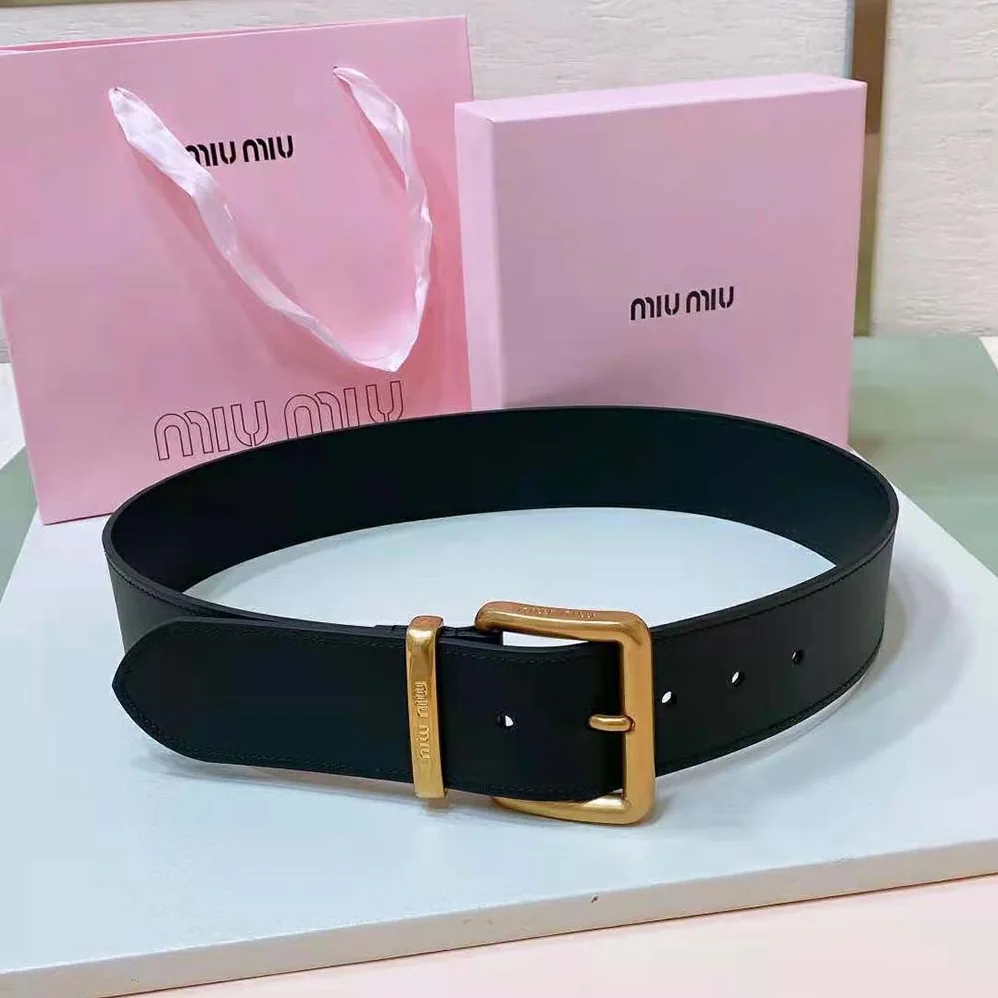 Miu Miu Leather Belt-Black 5CC589_2E6Y_F0002 for Women Miu Miu Leather Belt-Black 5CC589_2E6Y_F0002 for Women