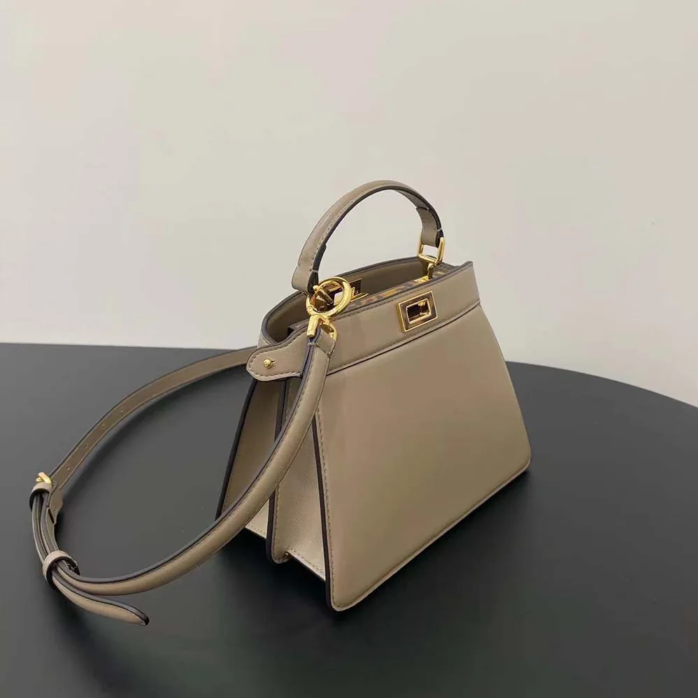 Fendi Peekaboo ISeeU Petite Light Gray Padded Nappa Leather Bag for Women