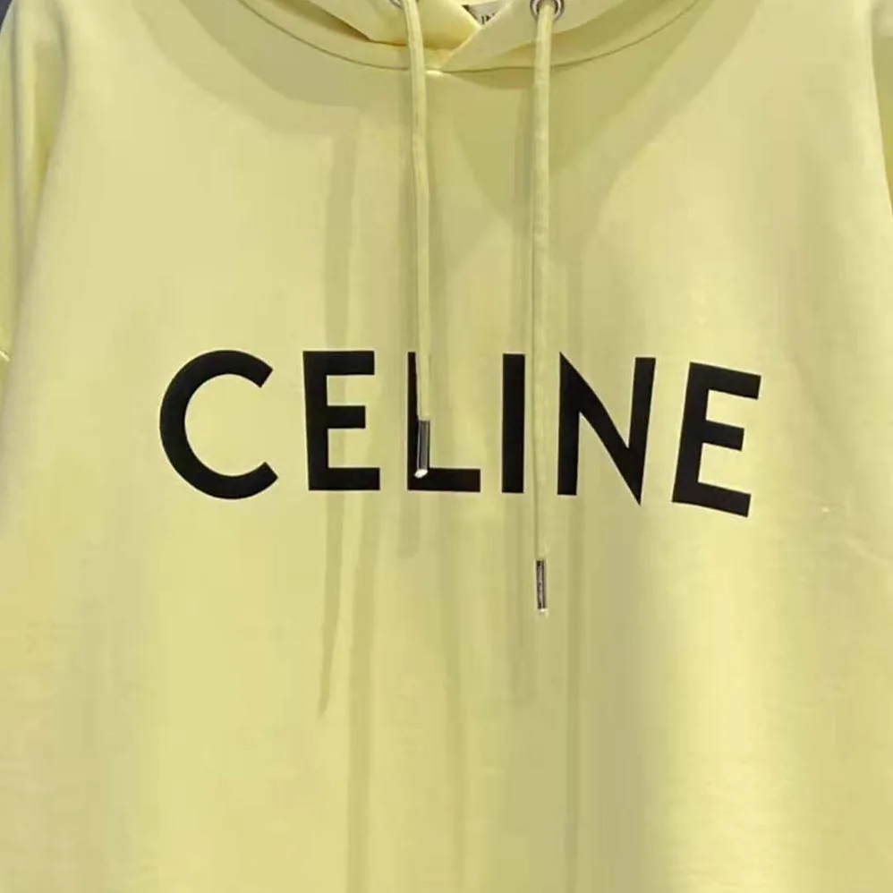 Celine Loose Celine Sweatshirt in Cotton for Women in Yellow Celine Loose Celine Sweatshirt in Cotton for Women in Yellow