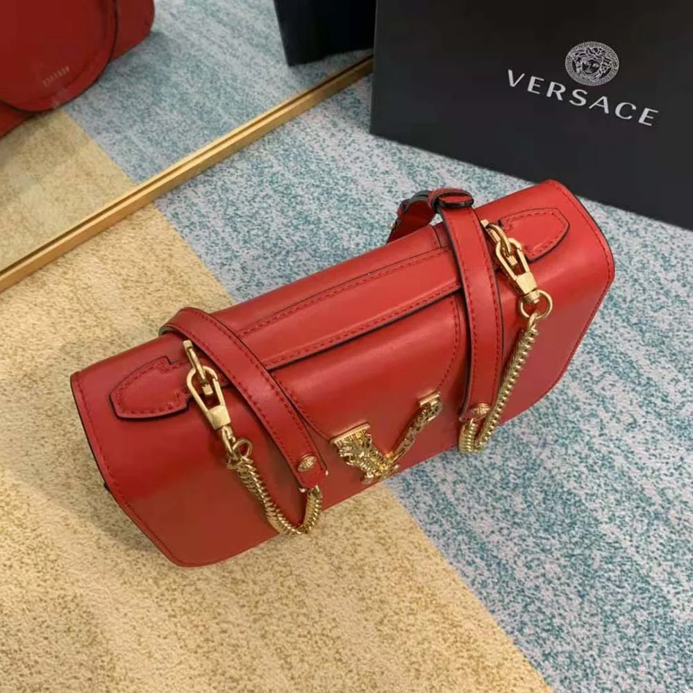 Versace Virtus Shoulder Bag for Women in Red Versace Virtus Shoulder Bag for Women in Red