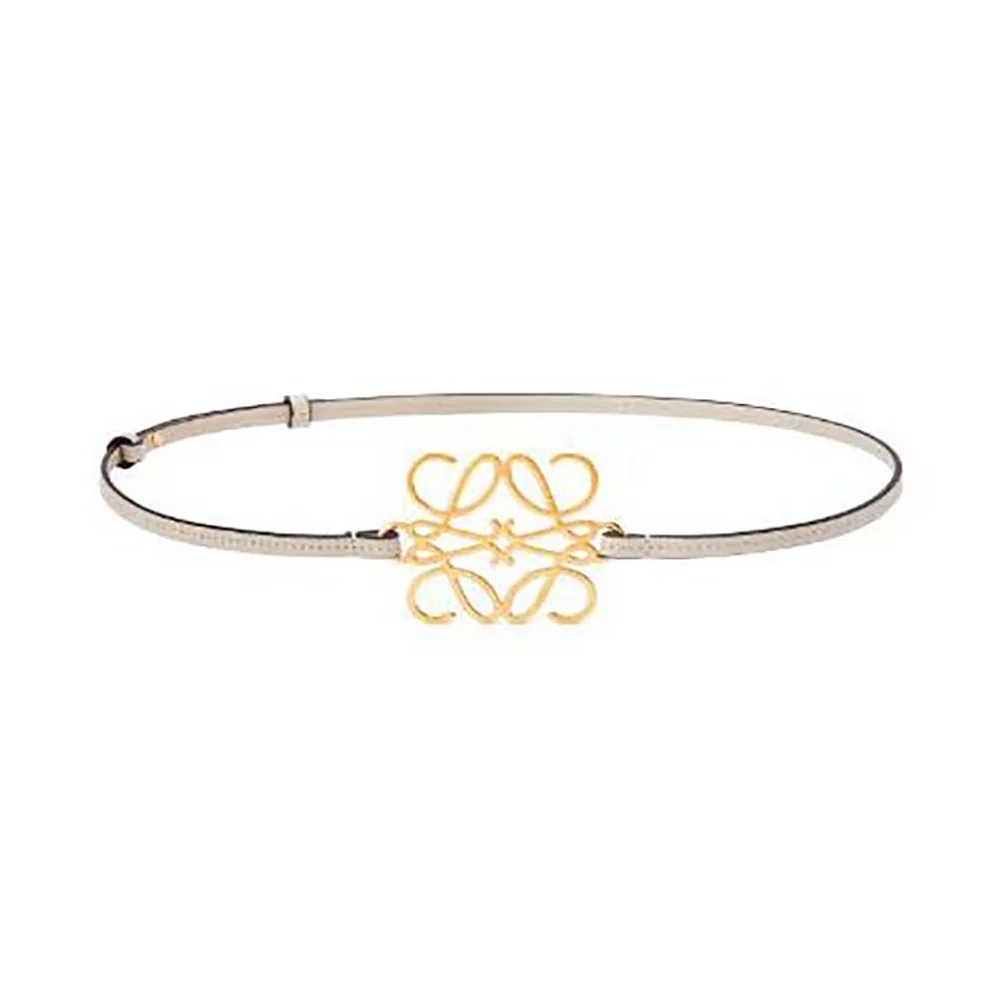 Loewe Anagram Belt in Classic Calfskin for Women in White Loewe Anagram Belt in Classic Calfskin for Women in White