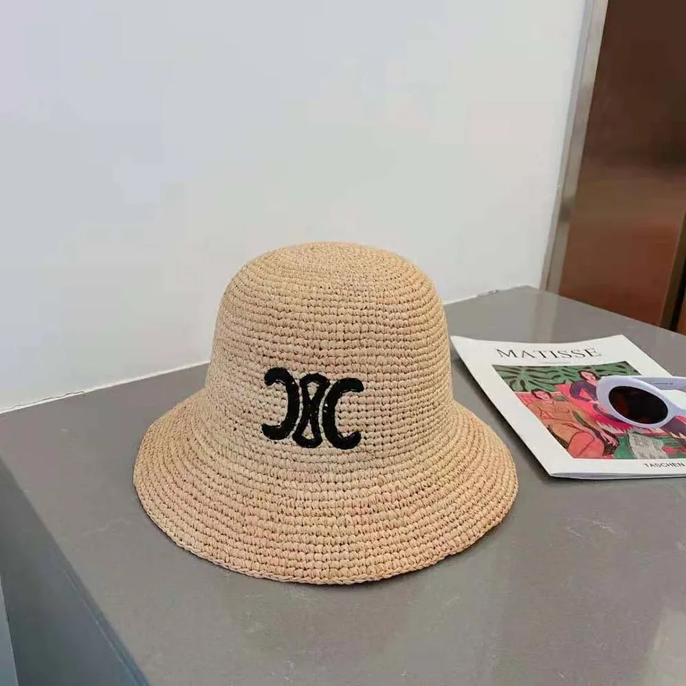 Celine Triomphe Hat in Raphia for Women