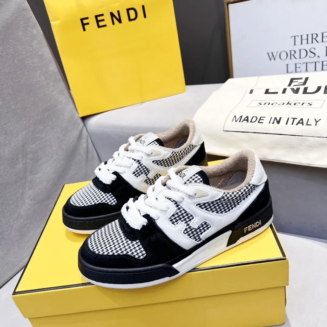 Fendi FD Fendi Match Low Tops Sneakers Black Fendi FD Fendi Match Low Tops Sneakers Black