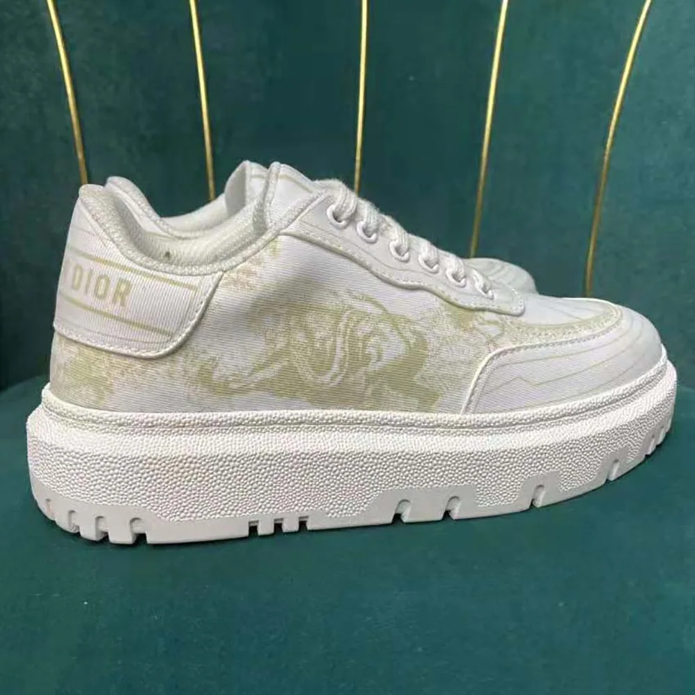 Dior Addict Sneaker Lime Toile de Jouy Technical Fabric for Women