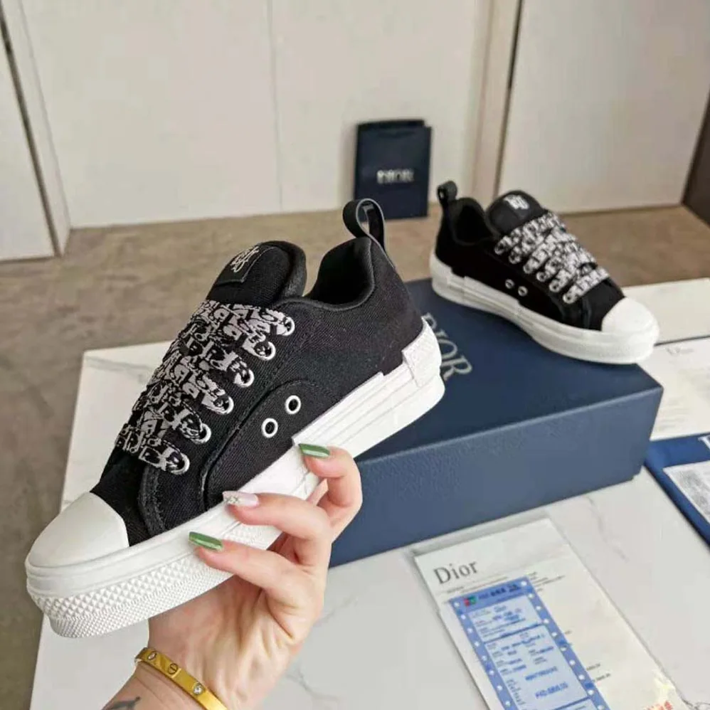 Dior by Erl B23 Skater Sneaker Black Cotton Canvas for Men