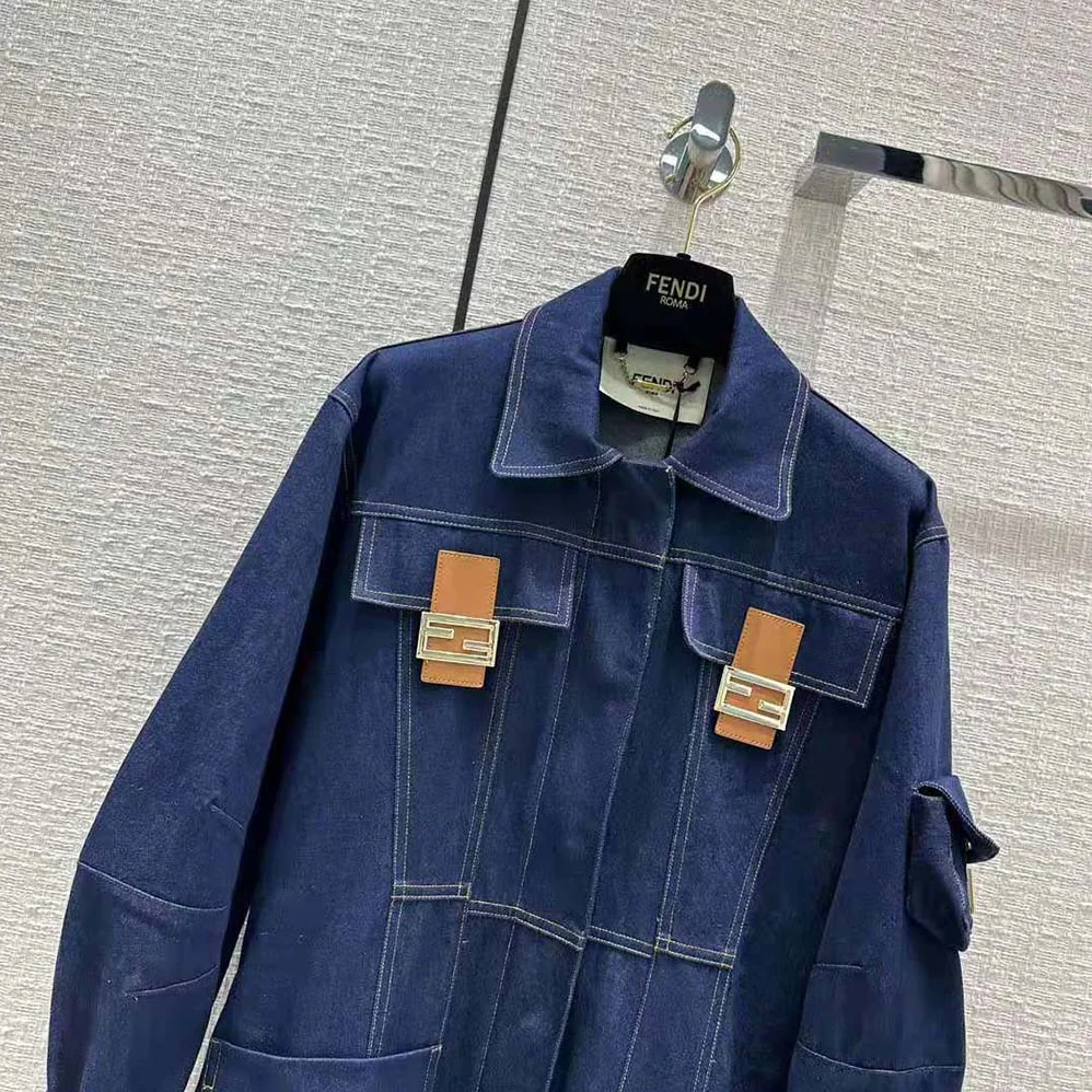 Fendi Blue Denim Jacket for Women Fendi Blue Denim Jacket for Women