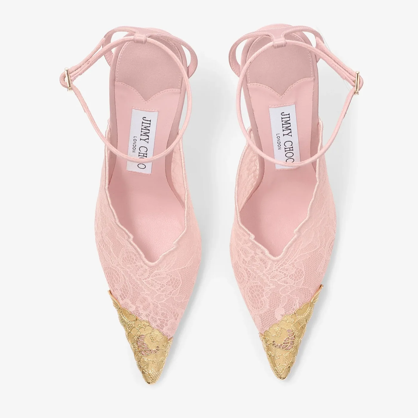 Jimmy Choo Faiz 100 Lace Pumps Rose/ Light Gold FAIZ100FYZ Jimmy Choo Faiz 100 Lace Pumps Rose/ Light Gold FAIZ100FYZ
