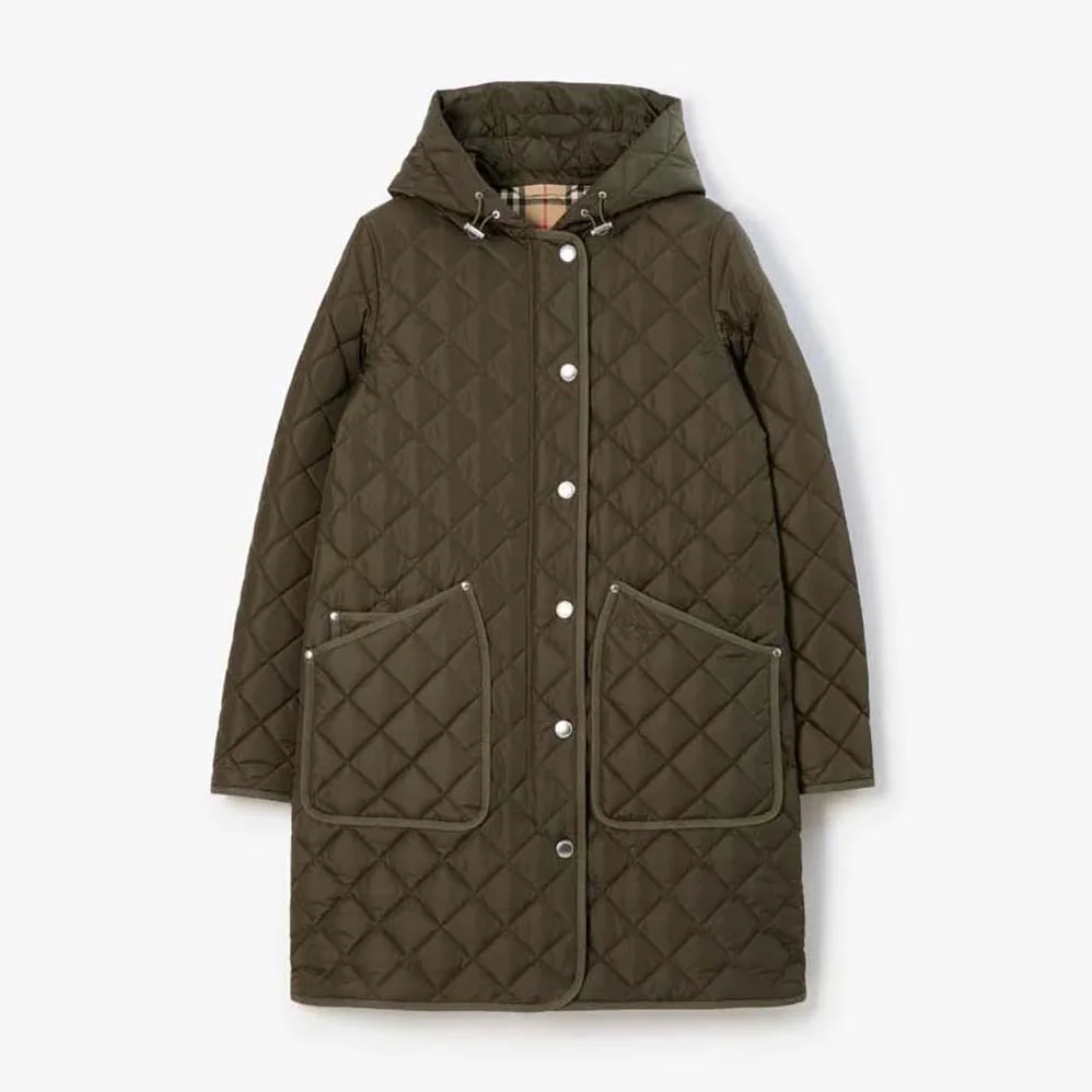 Burberry Quilted Nylon Hooded Coat for Women Burberry Quilted Nylon Hooded Coat for Women