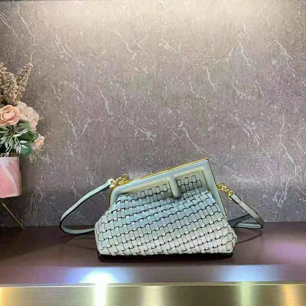 Fendi Fendi First Small Mint Green Leather Interlace Bag for Women