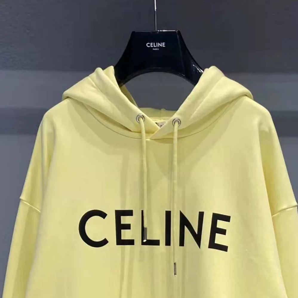 Celine Loose Celine Sweatshirt in Cotton for Women in Yellow Celine Loose Celine Sweatshirt in Cotton for Women in Yellow