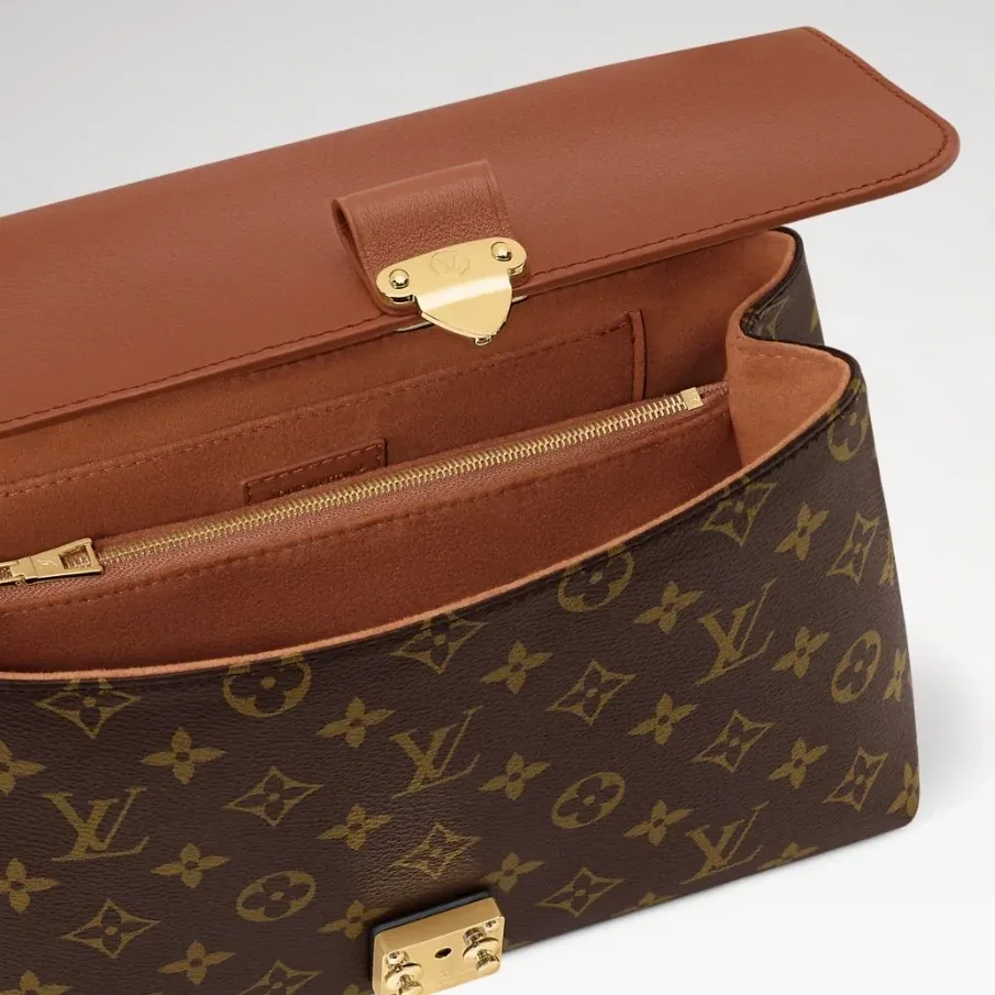 Louis Vuitton Madeleine PM Crossbody Bag / Cognac Brown Monogram Gold Hardware