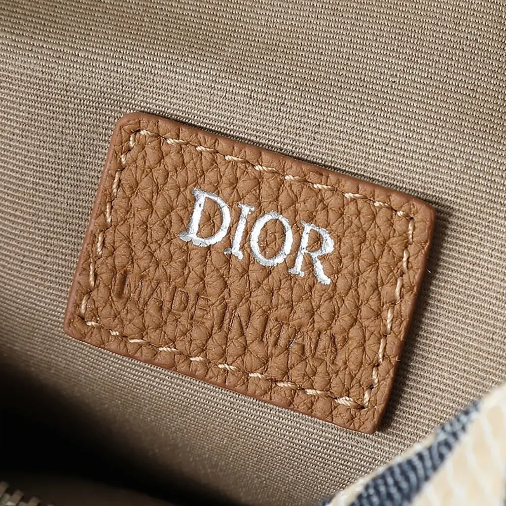 Dior Saddle Bag Blue and Beige Raffia for Men in Effect Dior Oblique Denim