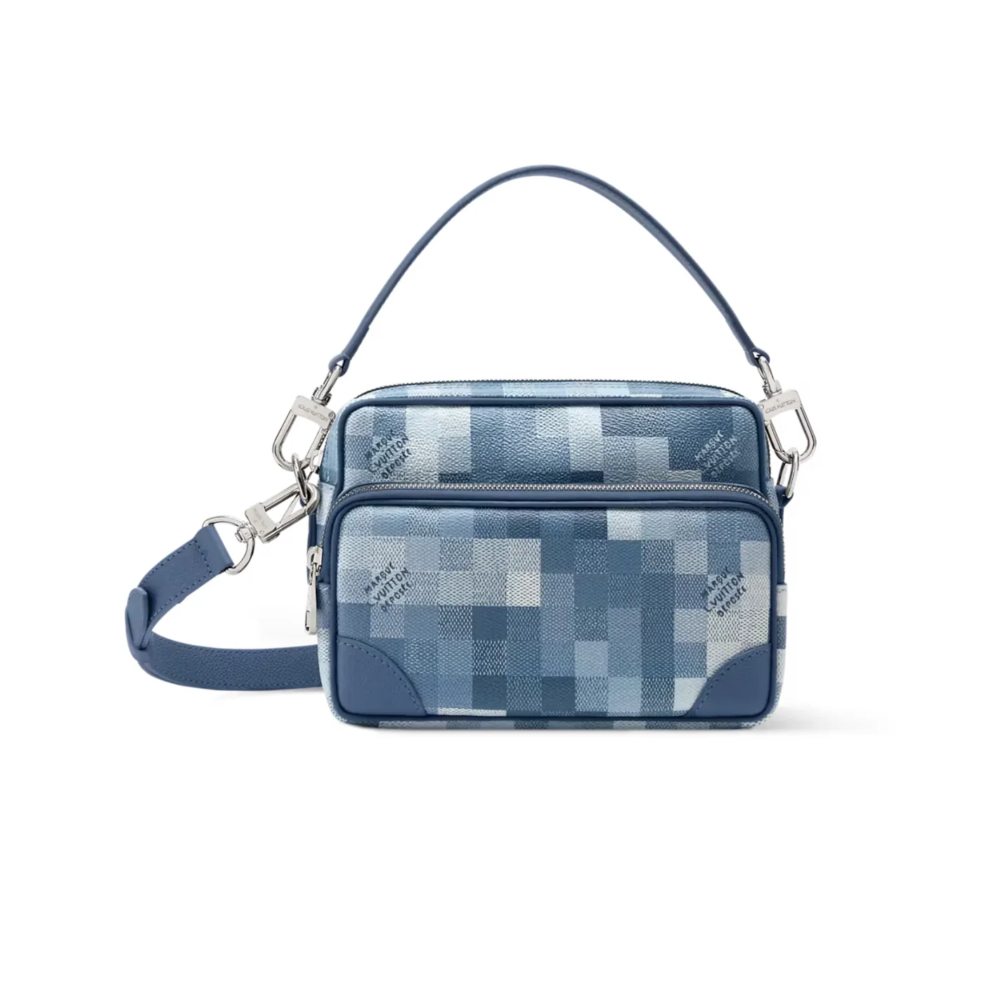 Louis Vuitton Nil Crossbody Bag / Indigo Blue Damoflage Silver Hardware