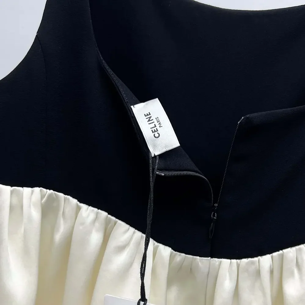 Celine Muguet Dress in Double Wool Crepe for Women