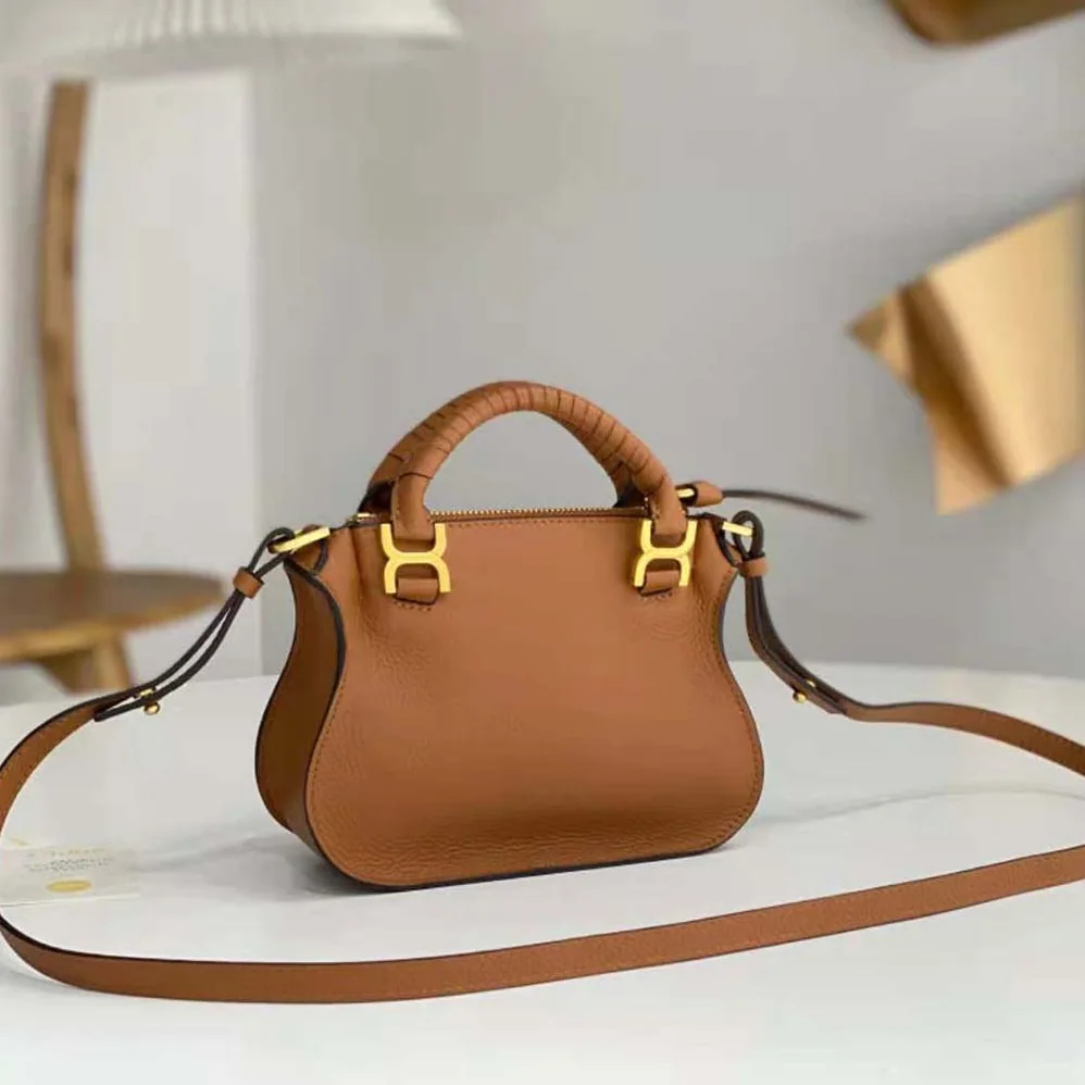 Chloe Marcie Mini Double Carry Bag for Women in Tan Chloe Marcie Mini Double Carry Bag for Women in Tan