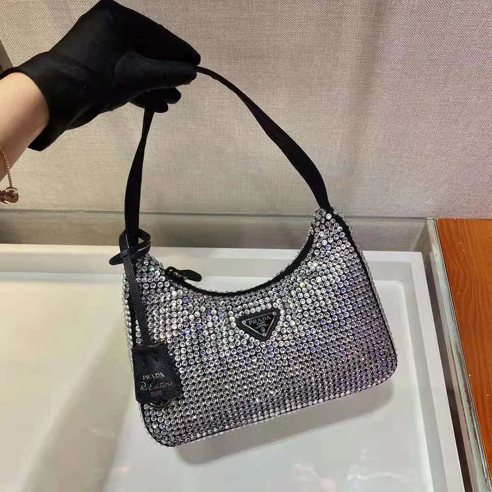 Prada Duchesse and Crystal Mini-Bag for Women in Black Prada Duchesse and Crystal Mini-Bag for Women in Black