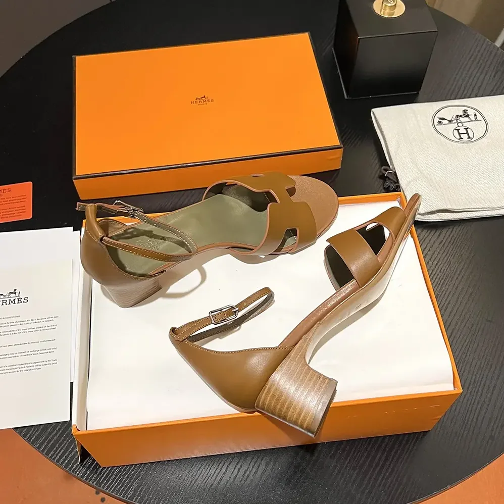 Hermes Encens 50 Sandal-Brown H221121Z for Women