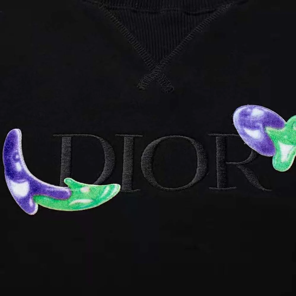 Dior Oversized Dior and Kenny Scharf Sweatshirt Black Cotton Fleece for Women