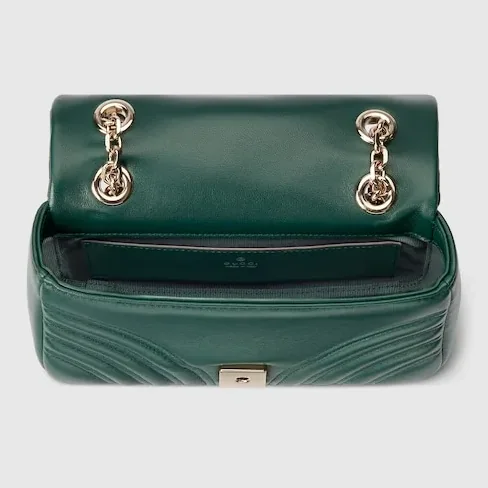 Gucci Marmont Small Shoulder Bag in Green Gold Hardware Gucci Marmont Small Shoulder Bag in Green Gold Hardware