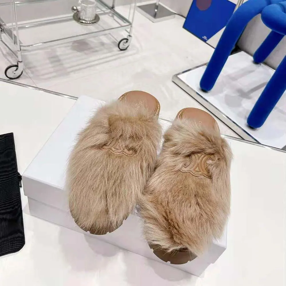 Celine Bulky Closed Mule in Lambfur for Women