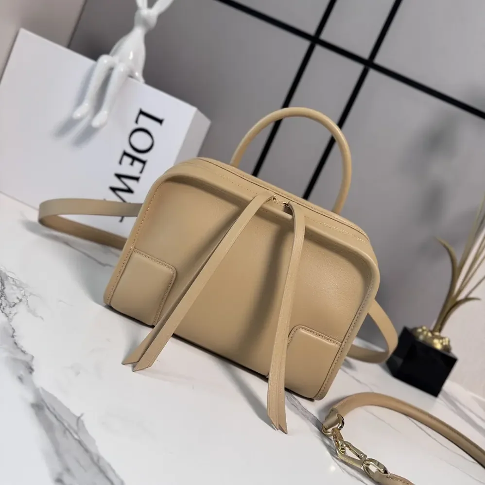Loewe Small Amazona 180 Bag in Soft Calfskin for Women in Silk Beige