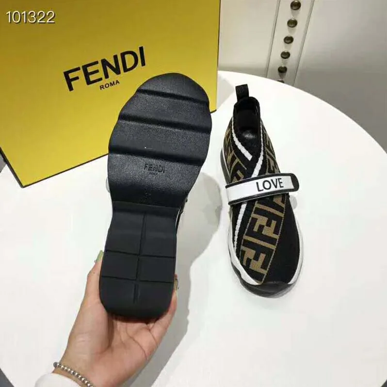 Fendi Shoes Black Fabric Sneakers for Unisex Fendi Shoes Black Fabric Sneakers for Unisex