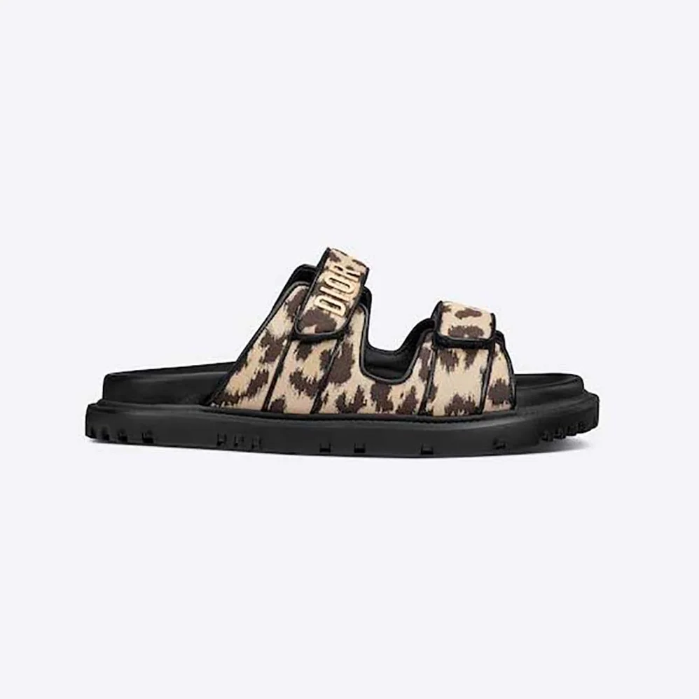 Dior DiorAct Slide Beige Multicolor Mizza Printed Technical Fabric for Women