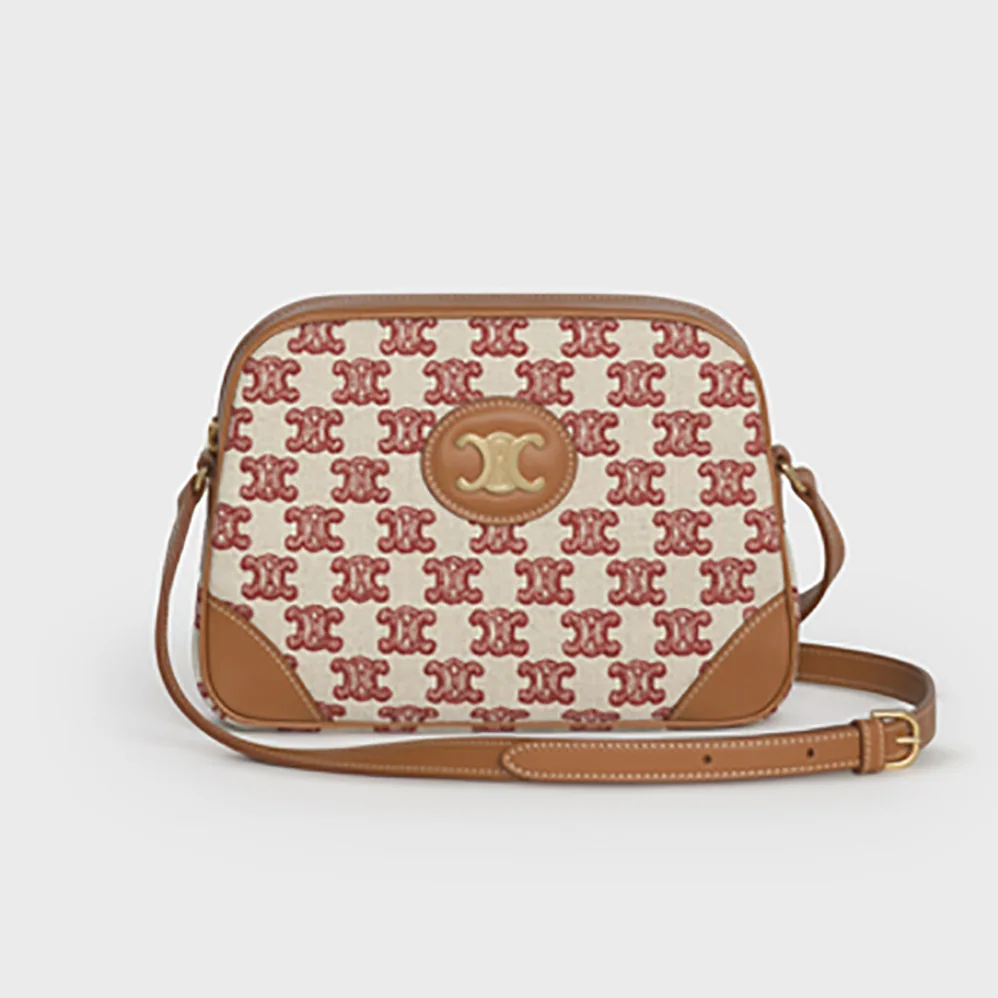 Celine Camera Bag in Textile with Triomphe Embroidery for Women