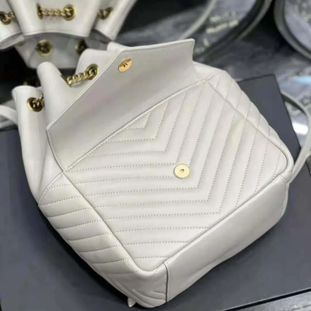 Saint Laurent YSL Joe Backpack in Lambskin for Women in White