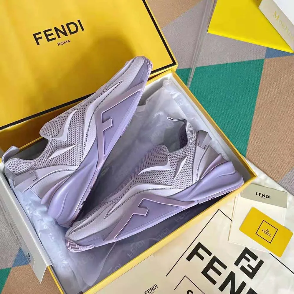 Fendi Flow Lilac Mesh Running Sneakers for Unisex Fendi Flow Lilac Mesh Running Sneakers for Unisex