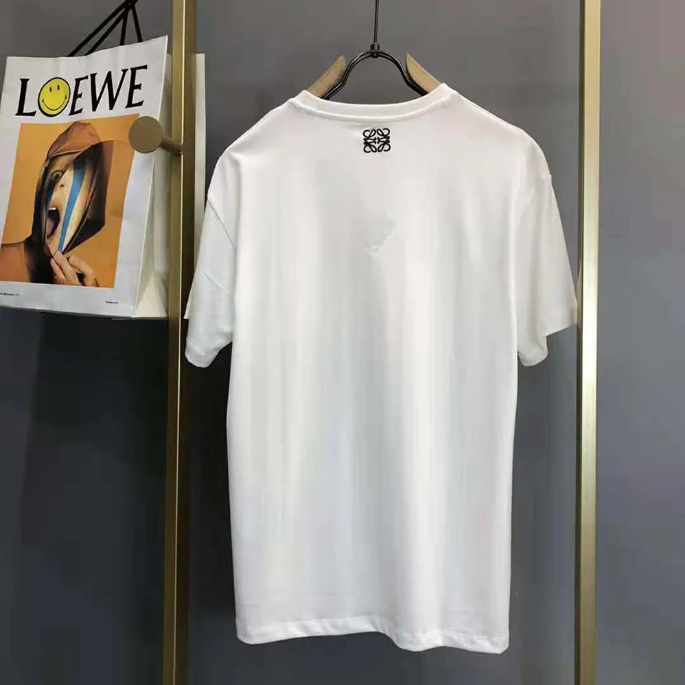 Loewe Elephant Embroidered T-Shirt in Cotton for Women in White