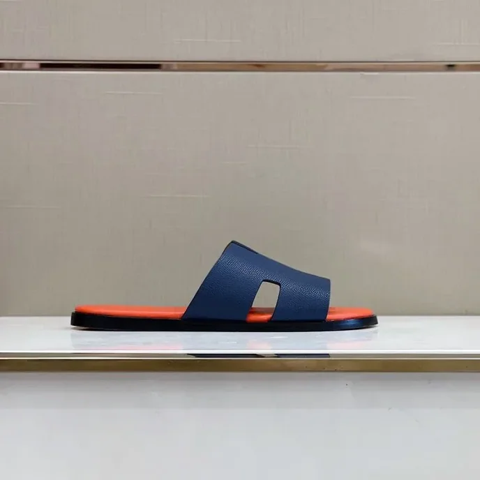 Hermes Izmir Sandals Orange in Blue Hermes Izmir Sandals Orange in Blue