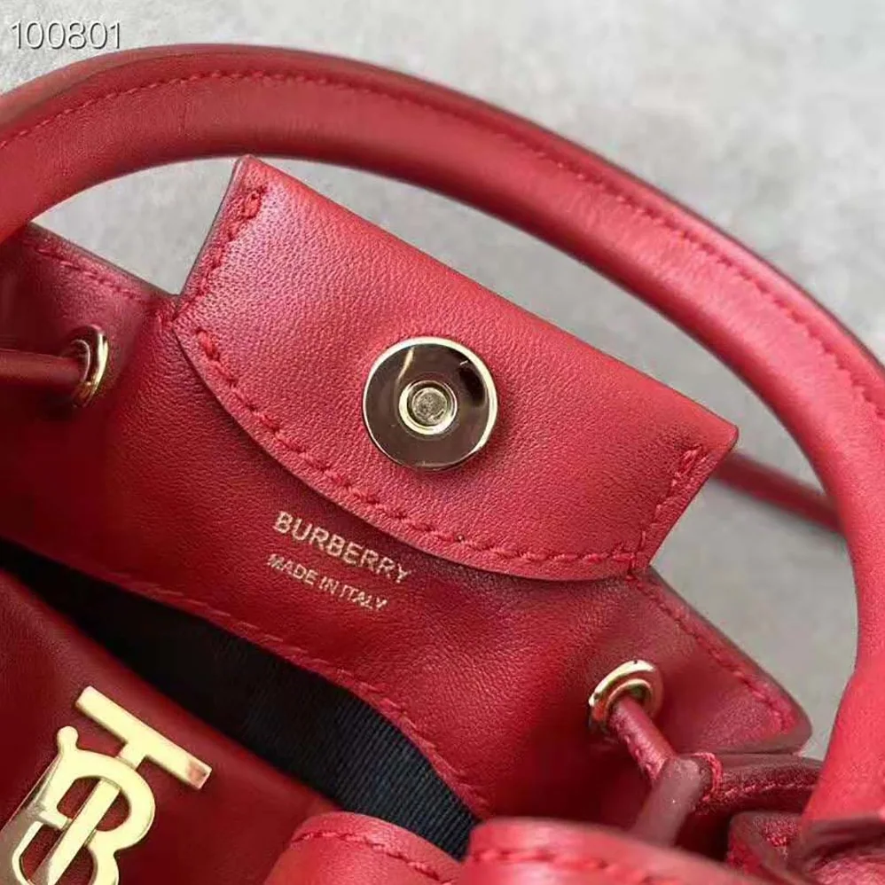 Burberry Monogram Motif Leather Bucket Bag for Women in Red