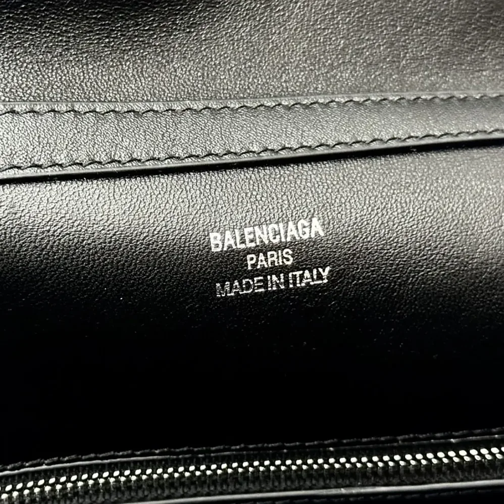 Balenciaga Rodeo Handbag Large In Black Smooth Calfskin Aged for Women in Silver Hardware
