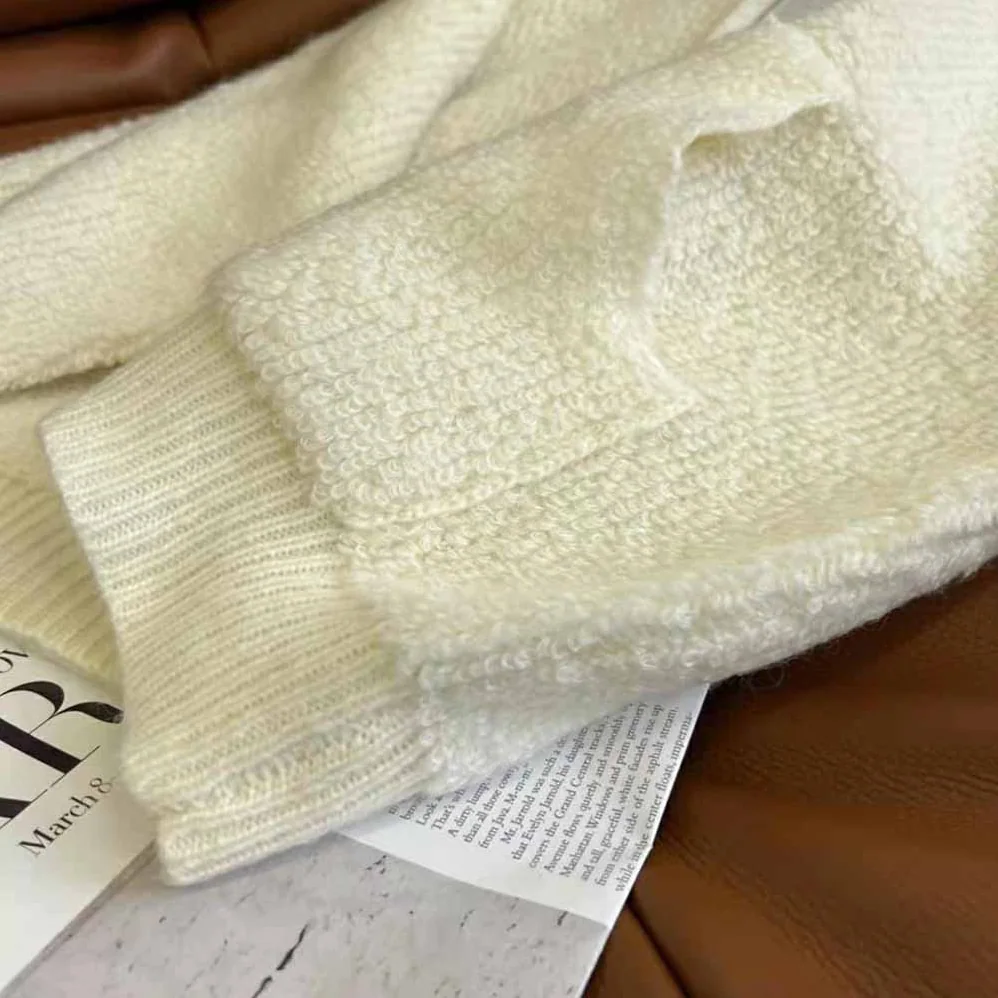 Celine Sweater with Hood in Micro Fur Alpaca Wool for Women
