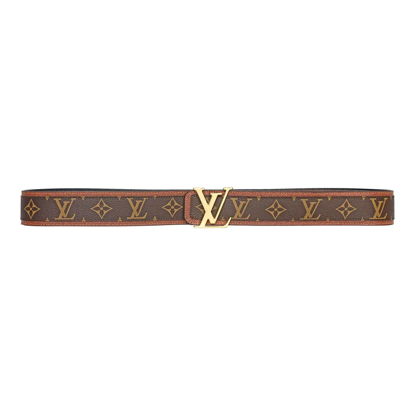 Brown Monogram style Leather Belt Amazing Camel