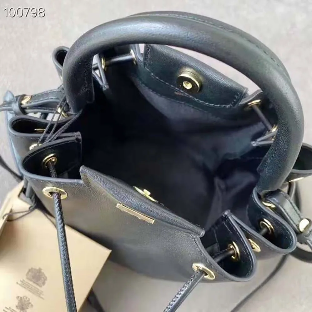 Burberry Monogram Motif Leather Bucket Bag for Women in Black Burberry Monogram Motif Leather Bucket Bag for Women in Black